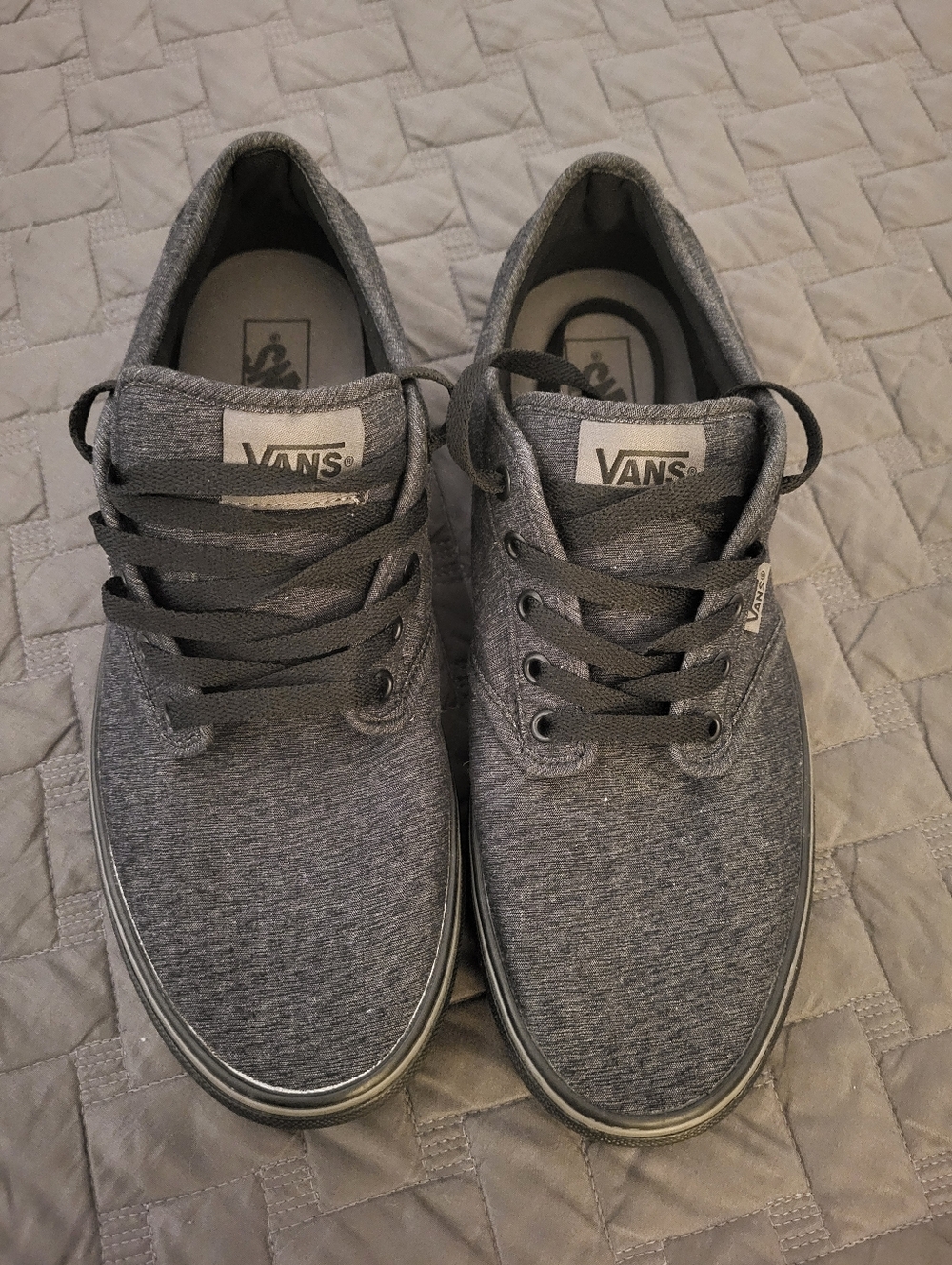 Vans Men’s Grey Canvas Low-Profile Sneakers